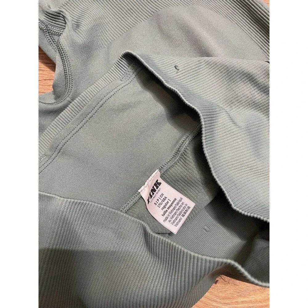 VICTORIA SECRET PINK GREEN Small Seamless Rib Legging Athletic Wear